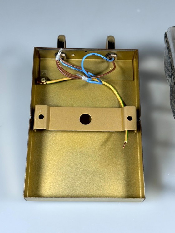 Image 1 of 60er 70er Jahre Wandlampe Wall Sconce Glashütte Limburg Germany Glas & Metall