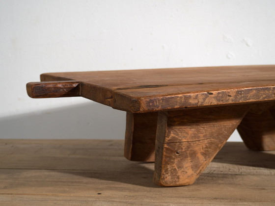 Antique low table in primitive style (c.1920) #14, Side tables, Wood, Brown, Rustic (photo 14 of 21)