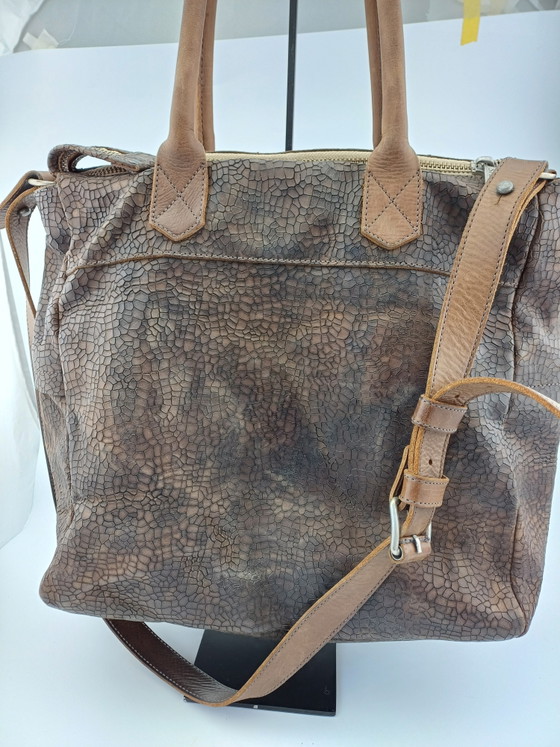 Bolso de Trabajo Grande Cuero Marrón Craquelado Como Nuevo – Shabbies Amsterdam, Bolsas para portatil (photo 5 of 8)