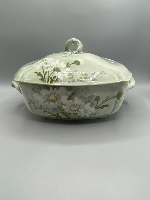 Overdekte groenteterrine Art Nouveau Mireille Keller & Guérin Lunéville – decoratieve objecten, Ceramic