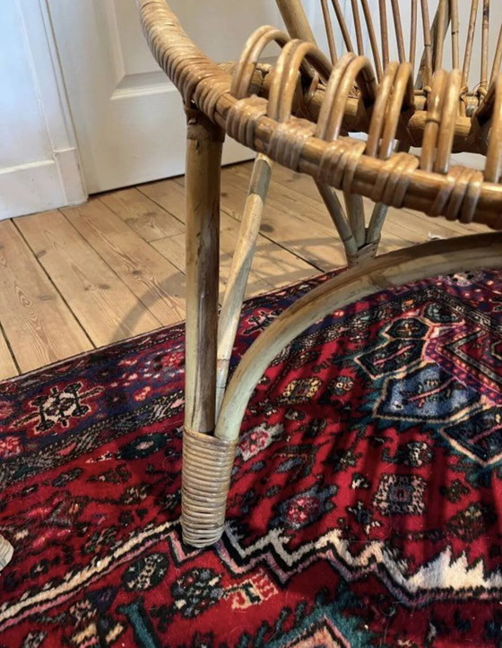 Pair of vintage rattan armchairs – 60s/70s design – Dining chairs, Wicker, Scandinavian (photo 6 of 20)