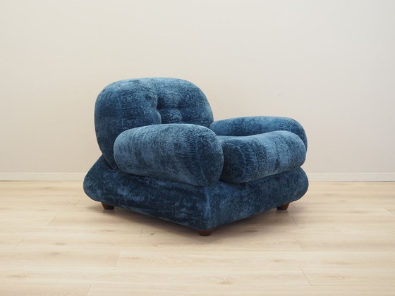 Image 1 of Blauwe fauteuil, Italiaans ontwerp, jaren 1970, productie: Italië