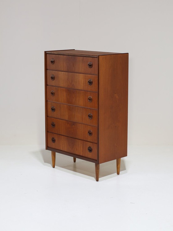 Image 1 of Hoge ladekast teak vintage Deens 1960s