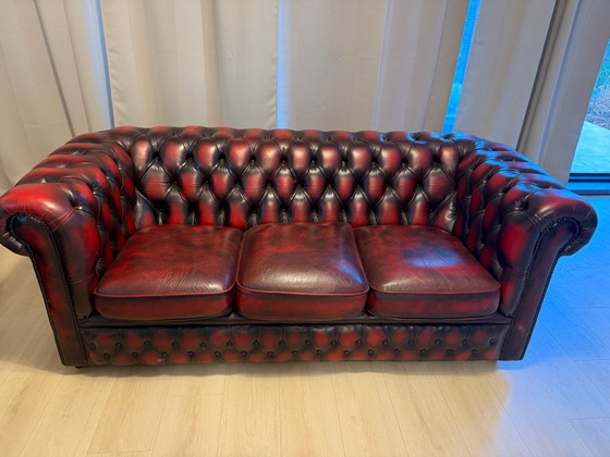 Chesterfield Oxblood – Divani 3 posti, Pelle (photo 4 of 8)