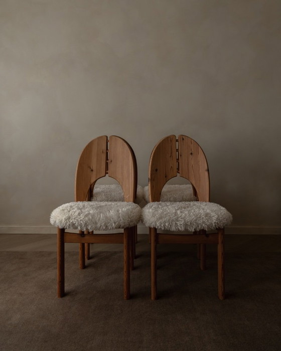 Image 1 of Vintage Danish Pine Dining Chairs (Set of 4) | Niels Koefoed Style | Rustic Scandinavian Modern | 1970s–80s