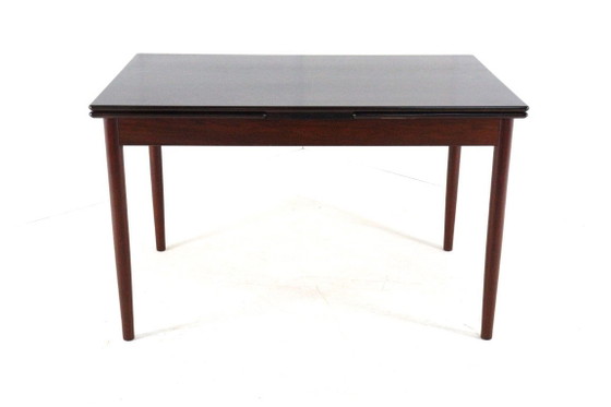 Image 1 of Palissander verlengbare rechthoekige eetkamertafel vintage 