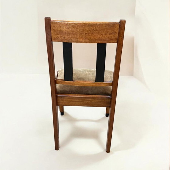 Image 1 of Set di 2 sedie Art Déco in rovere con rivestimento in velluto verde, circa 1920-1930