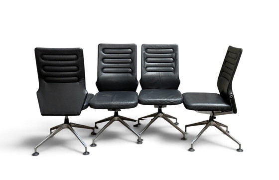 4x sedia Vitra in pelle nera – Sedie da conferenza, Metallo (photo 5 of 15)