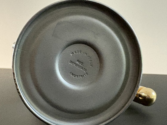 Image 1 of Moka vintage Vev Vigano degli anni '80 in acciaio inox e oro, mai usata.