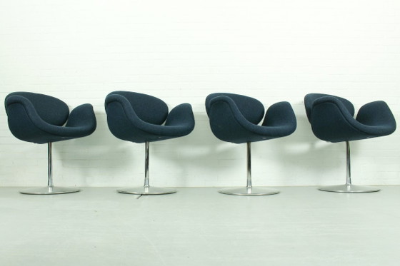 Image 1 of Juego de 4 sillas de comedor giratorias Little Tulip de Pierre Paulin para Artifort, 1965.