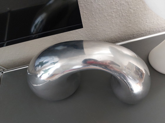 Image 1 of Vintage Ikea Globular Peter and Eva Moritz Biomorphic Sculpture Aluminum Chrome 90s