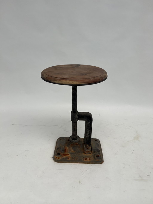 Industriële bijzettafel/kruk vintage
