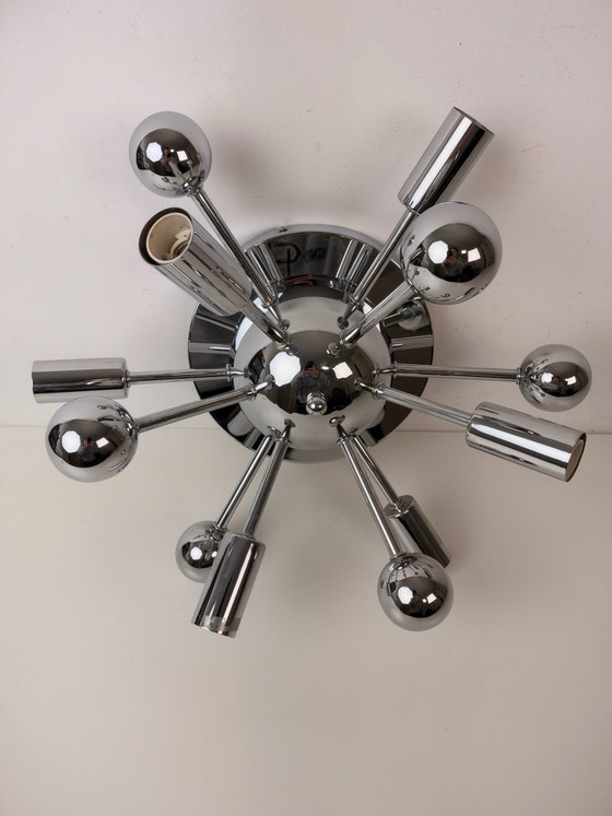 Sputnik, Space Age chrome ceiling light, Grey (photo 5 of 6)