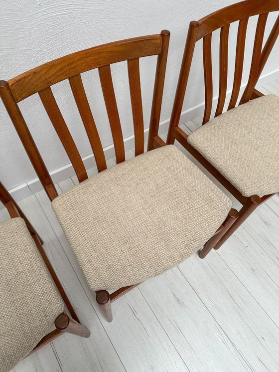 Image 1 of 4x Vintage Teak Dining Chairs by Slagelse Møbelværk 60s
