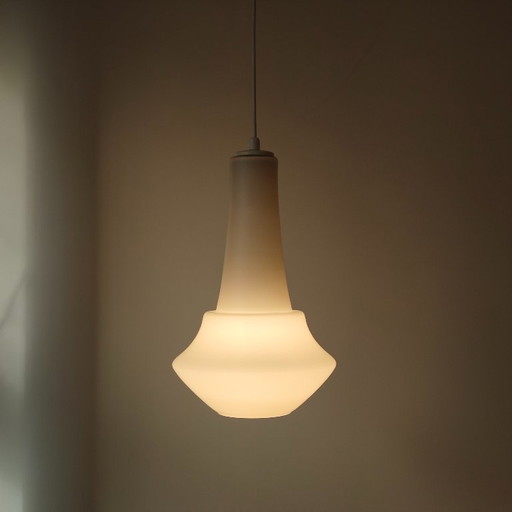 Lámpara colgante vintage de cristal de leche