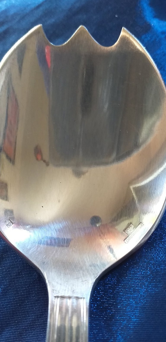 Image 1 of Servitori per insalata placcati in argento Christofle Modello Ondulation / Mira