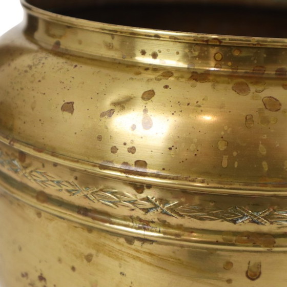 Großer Blumentopf aus Messing, Repoussé Frankreich, 25 cm – Pflanzkübel, Brass (photo 11 of 15)