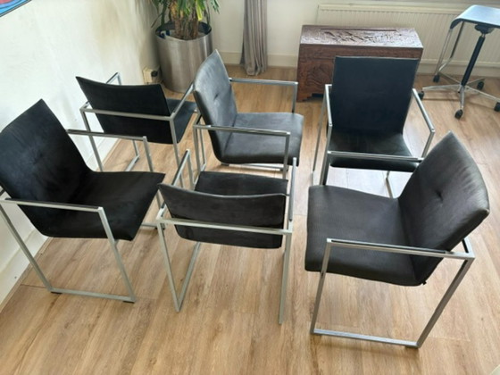 4 x Alcantara Arco Frame + 2x Arco Frame XL fabric (free) – Dining chairs, Metal, Textile (photo 4 of 7)