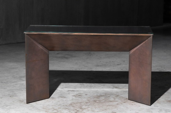 Image 1 of Consoletafel van gepatineerd brons van Belgochrom, België, jaren 70