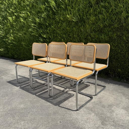 Juego de 6 sillas con estructura tubular