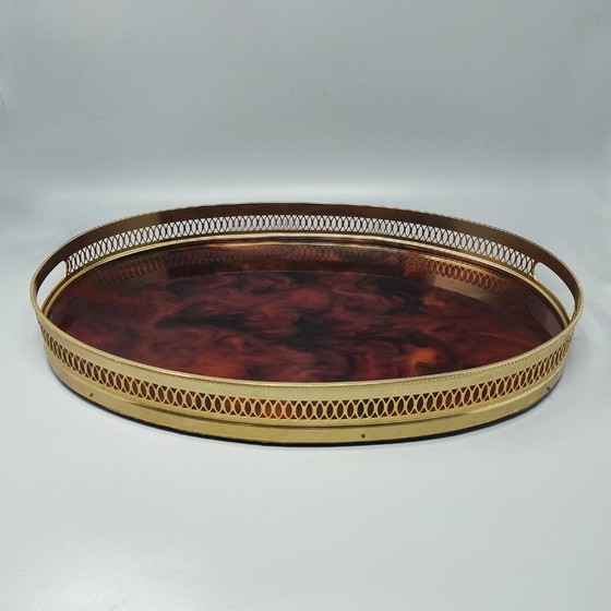 Image 1 of Precioso juego de cóctel de los años 60, de E. Orefice, en lucita y latón. Fabricado en Italia.