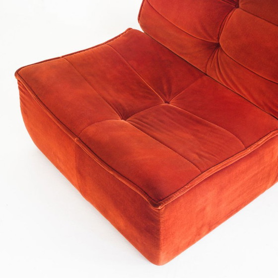 Fauteuil lounge vintage en velours. Distribué par Cinna. France, années 1980. – Velvet (photo 6 of 12)