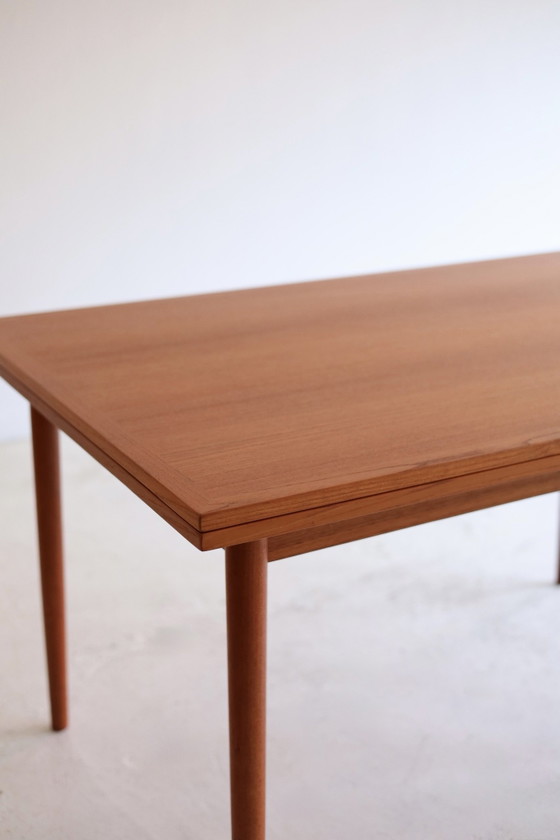 Tavolo da pranzo vintage allungabile, teak anni '50/'60, Tavoli da pranzo, Legno, Marrone (foto 10 di 10)