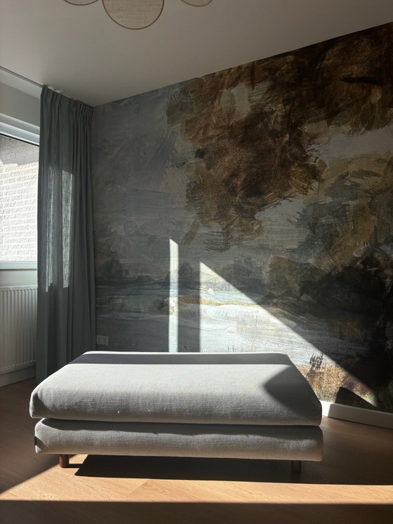 Divano 3 posti SOFACOMPANY Henry con pouf Douglas, Divani 2 posti, Cotone, Grigio (foto 7 di 8)