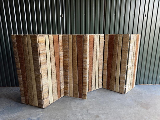 Vintage roomdivider / kamerscherm biezen 