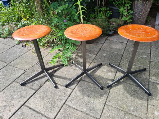 3x Industrielle Vintage Hocker