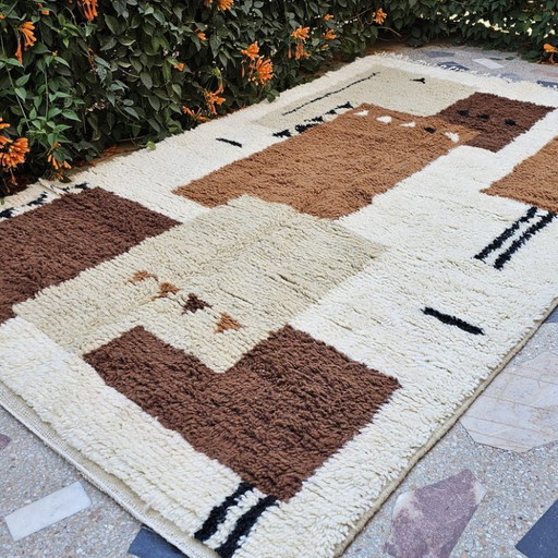Beni Ourain tapijt | Marokkaans tapijt op maat, bruin, 200x300 cm