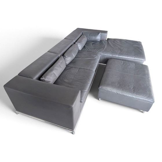 de Sede DS-7 Corner sofa with ottoman in grey leather (photo 3 of 9)