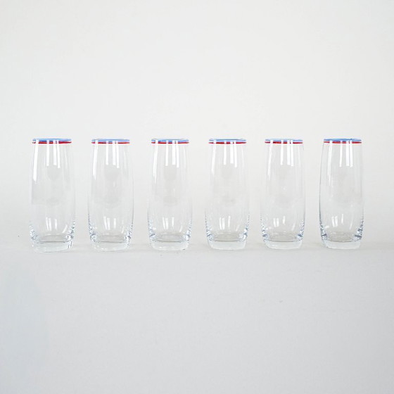 Image 1 of Set van zes glazen, Italiaans design, jaren 70, gemaakt in Italië.