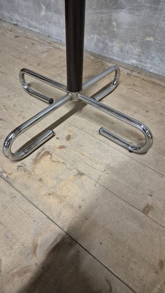 Vintage Coat Rack with Umbrella Stand, Chrome-Plated Metal and Wood, Mid-20th Century, 42 x 175 cm (photo 8 of 8)
