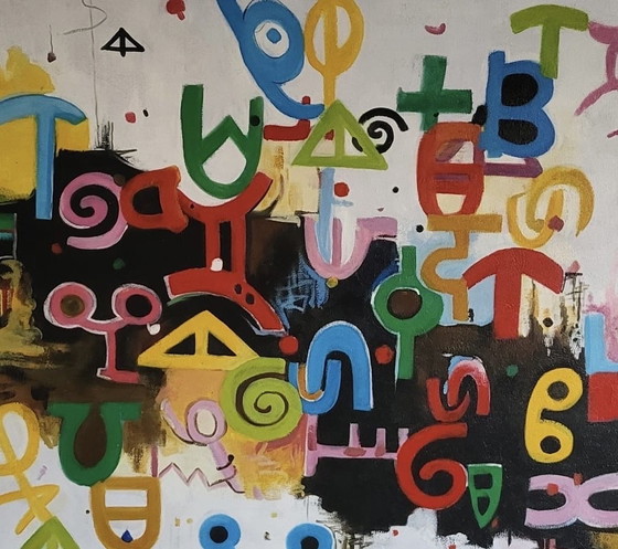 Image 1 of Peinture abstraite colorée 120 x 100 cm