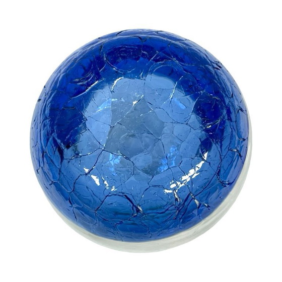 Image 1 of "Flirt" Glass Vase by R&B Ritzenhoff Breker – Cobalt Crackle Glass – 1990s