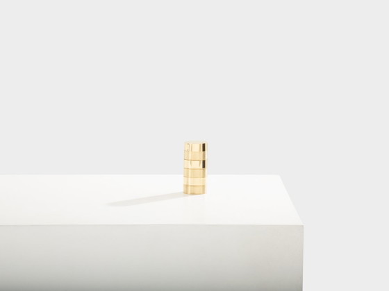 Image 1 of Gabriella Crespi brushed and polished brass box signed 1970  