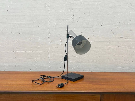 Image 1 of Table lamp with chrome frame and die-cast metal base, 1970s