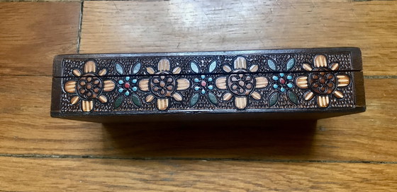 Image 1 of Carved wood box Bulgaria