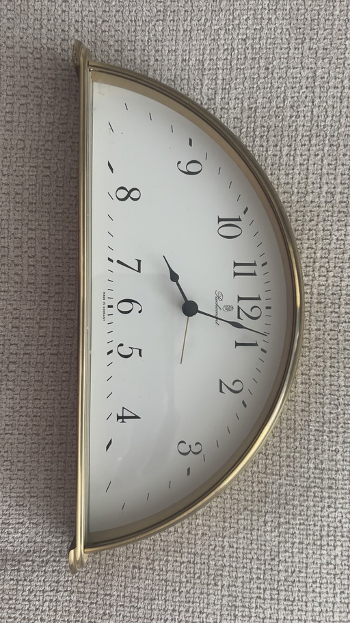 Vintage Rochemont messing bureauklok uit het midden van de vorige eeuw