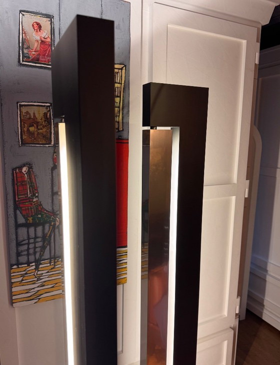 Image 1 of SET van 2 Nemo Ara design vloerlampen Cassina – Italiaans minimalistisch met dimbare uplighter