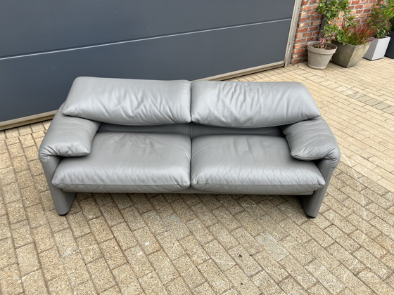 Image 1 of Cassina Maralunga 2,5-Sitzer in original grauem Pelle-Leder, SINGLE!