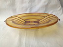 2 x Walther & Sohne Art Deco fruit bowl, Amber color, Orient model, pressed glass