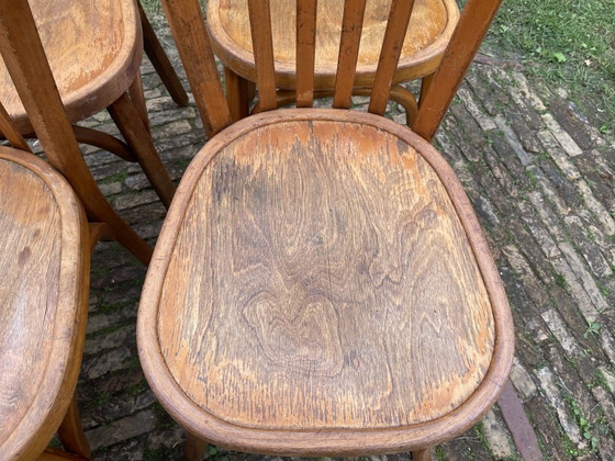Image 1 of 7 sillas de bistró Baumann, sillas de cocina, años 50, Francia