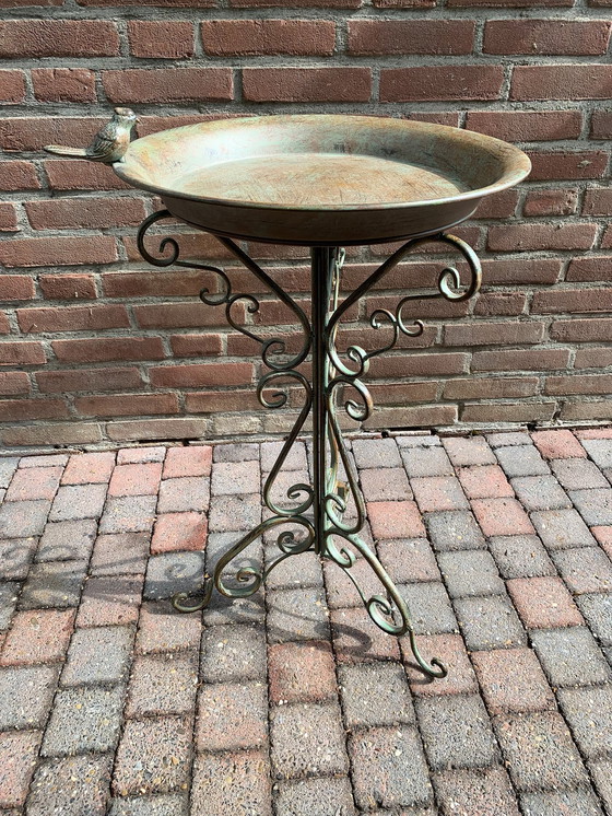 Image 1 of Elegant Birdbath On Stand Antique Style