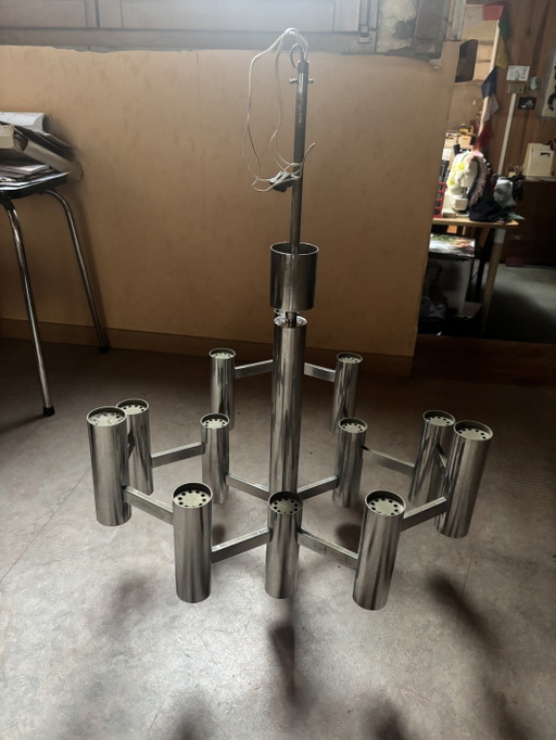Lampadario cromato Gaetano Sciolari