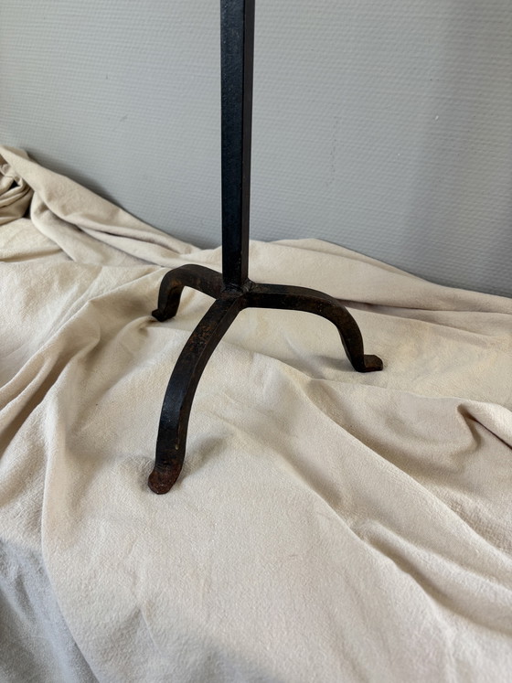 Image 1 of  Vintage brutalistische smeedijzeren 5armige kandelaar h90cm