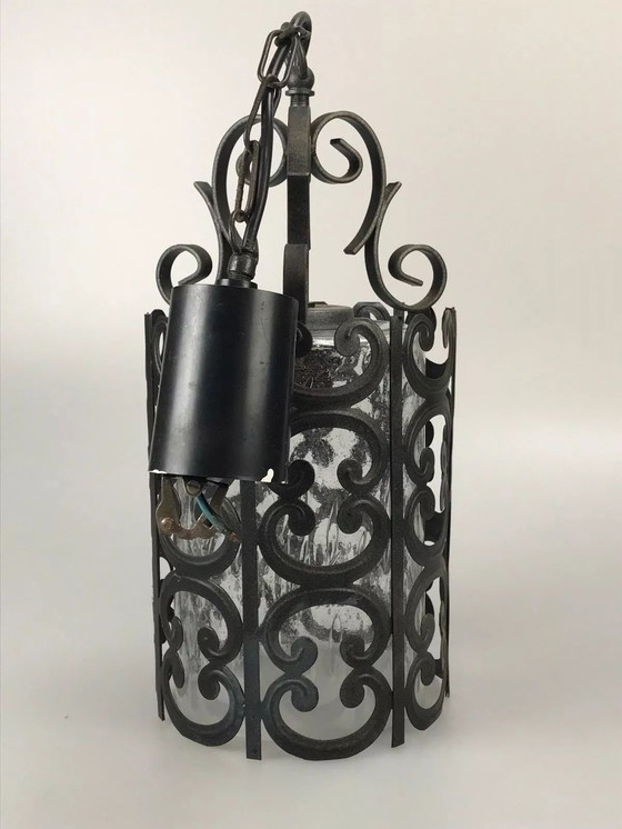 Image 1 of Lampada da soffitto anni '60 e '70 in metallo e vetro, design spaziale