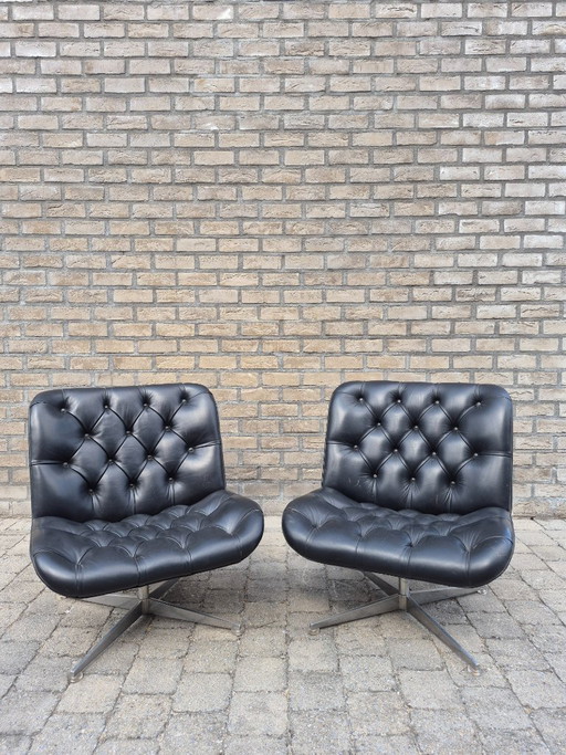 Eddi Harlis für Hans Kaufeld, 2X Design Lounge Chair, 1962, Chesterfield
