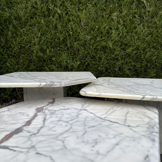 Image 1 of Set salontafels in Bianco Carrara marmer